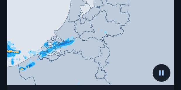 Eigen screenshot van de KNMI app knmi app